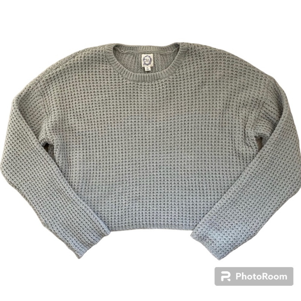 Blue Rain Super Soft Light Green Waffle Texture Sweater Size XL